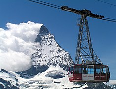 ATW to Kleinmatterhorn, Matterhorn in the background, Zermatt, Switzerland