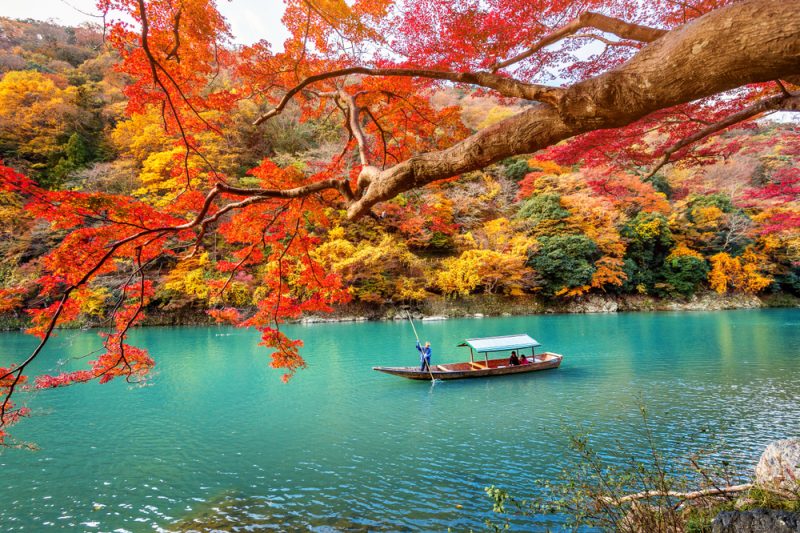 Boat by Arashiyama river