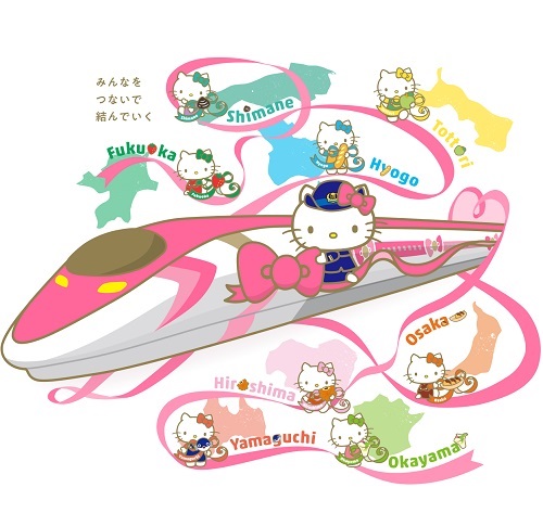 Itinéraire et régions Shinkansen Hello Kitty 