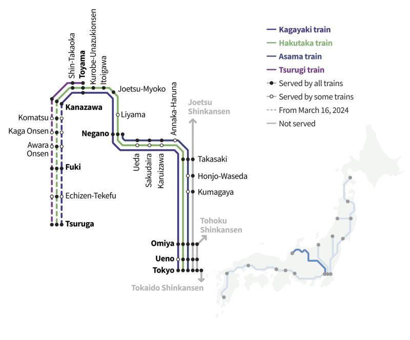 Hokuriku Shinkansen Line Map