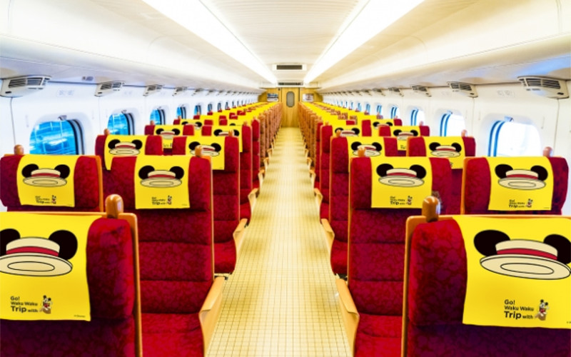 Seat decoration of the Mickey's Shinkansen