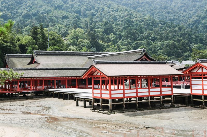 Itsukushima shrine during the low tide