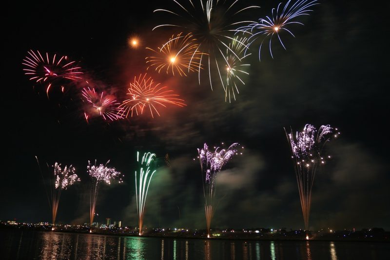 Fireworks in Japanese festival