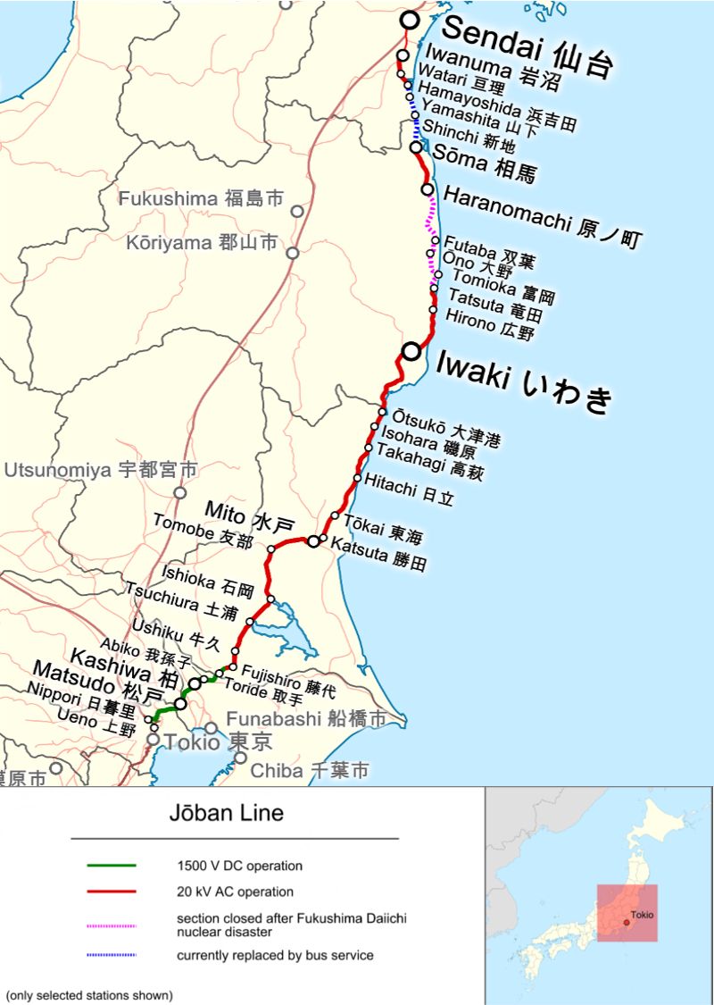 JR Joban line map