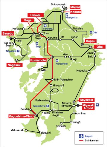 JR Kyushu rail network