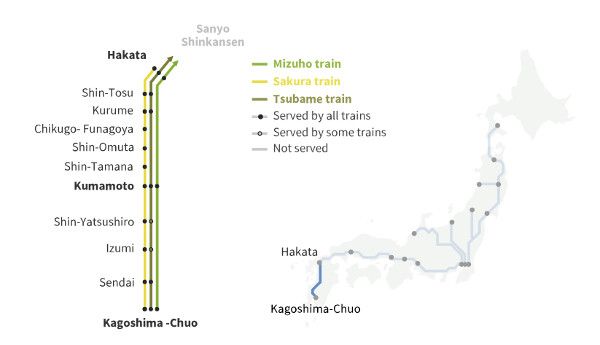 Kyushu Shinkansen Map