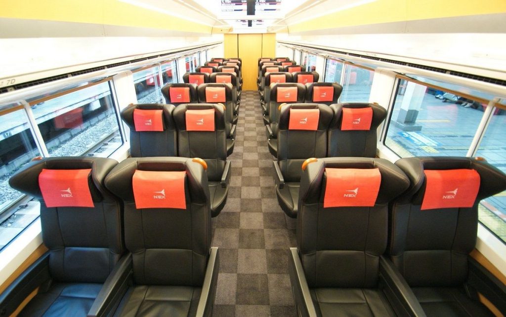 Interior of a Narita Express green car