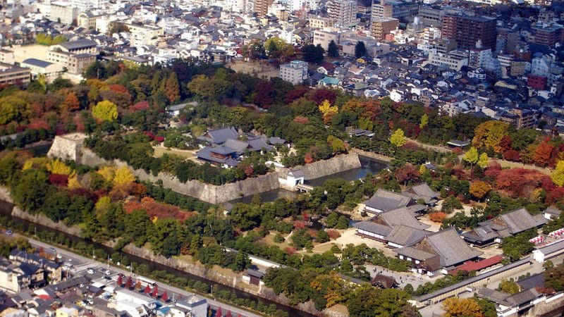 Vue aérienne du château de Nijo