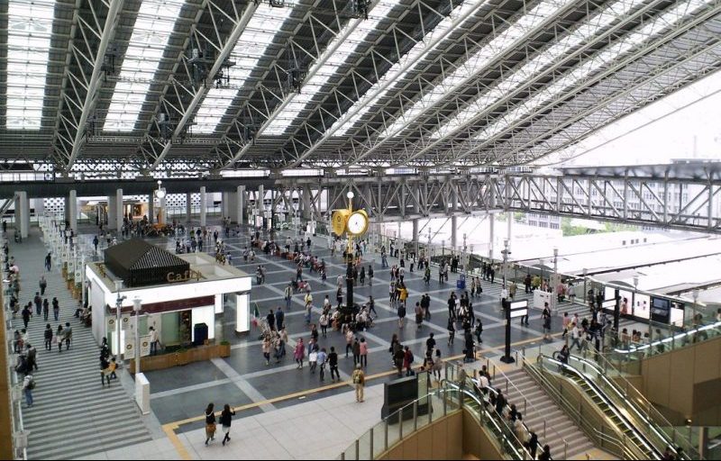 The Osaka Station City's large glass roof