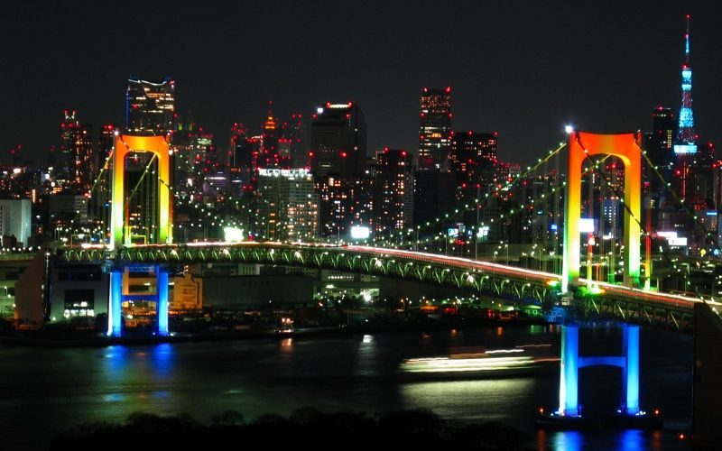 Rainbow bridge in Oidaiba, Tokyo