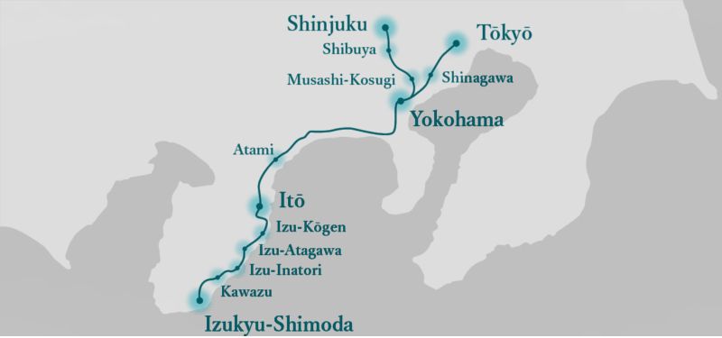 Saphir Odoriko route map