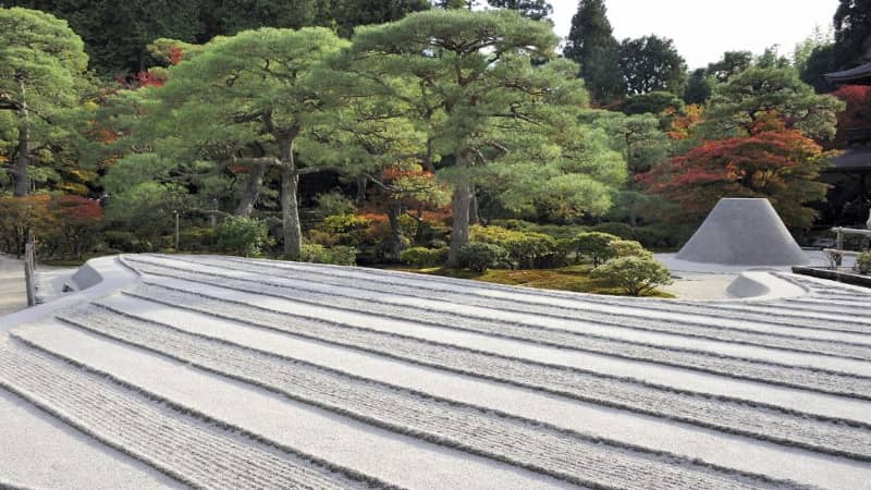 Mer de sable d’argent dans le jardin de Ginkakuji