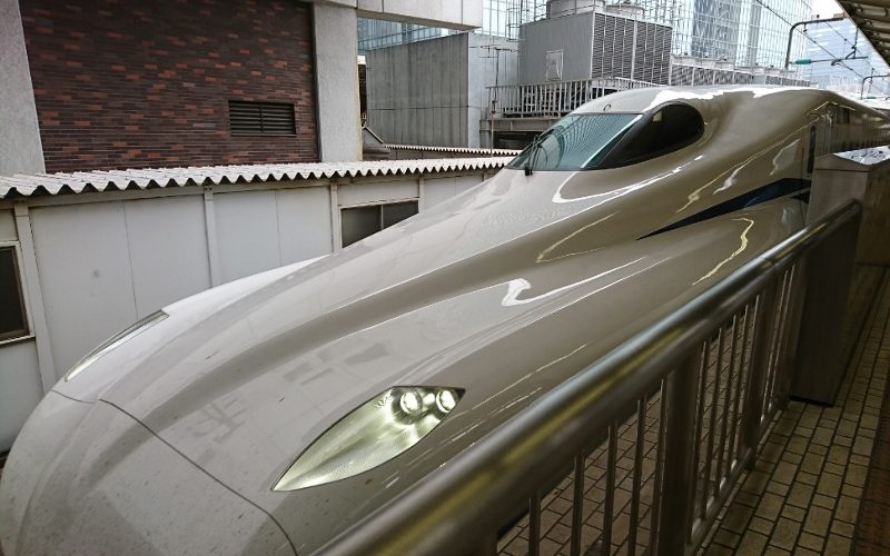 Detail of the nose of Shinkansen n700s