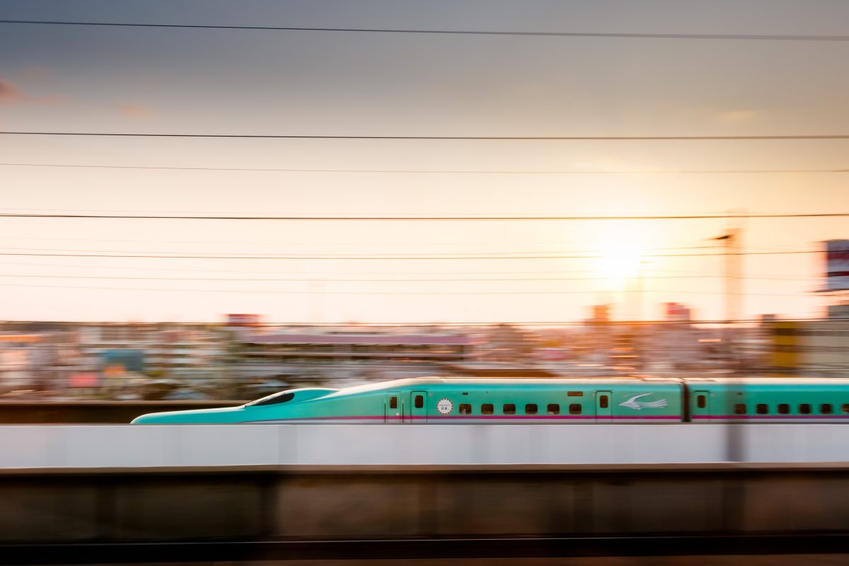 Shinkansen train on the Tohoku line