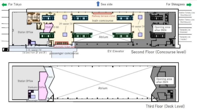 Carte de la gare de takanawa gateway