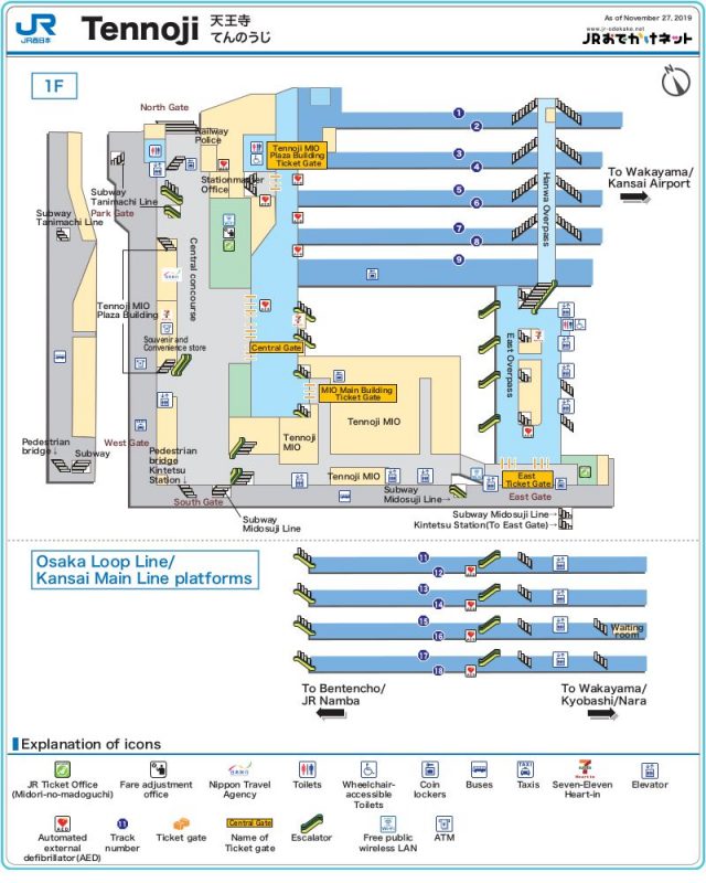 Tennoji station map