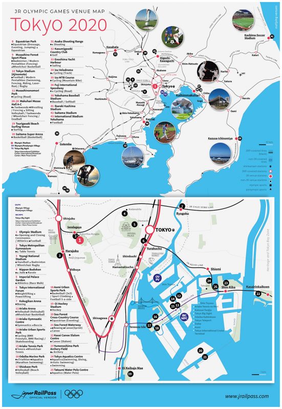 Tokyo 2020 Olympics venue map