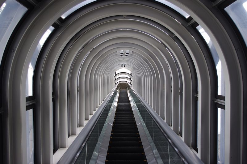 Umeda Sky Building escalators to the Floating Garden Observatory