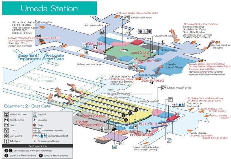 Umeda sattion Map - Osaka