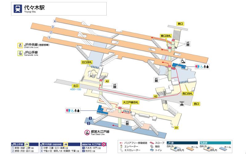 Yoyogi station map