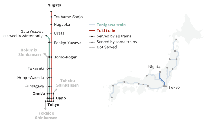 Joetsu Shinkansen map