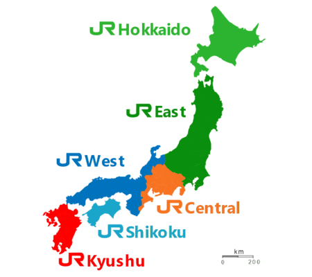 JR areas Map