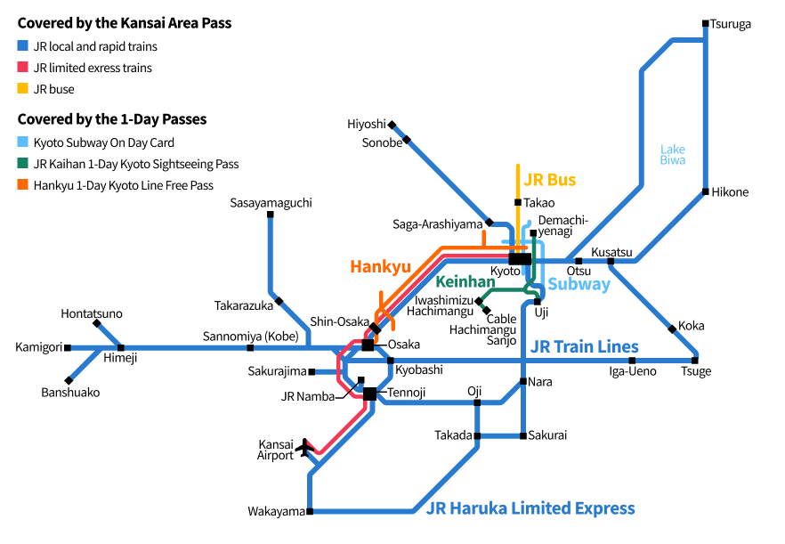 kansai area pass map