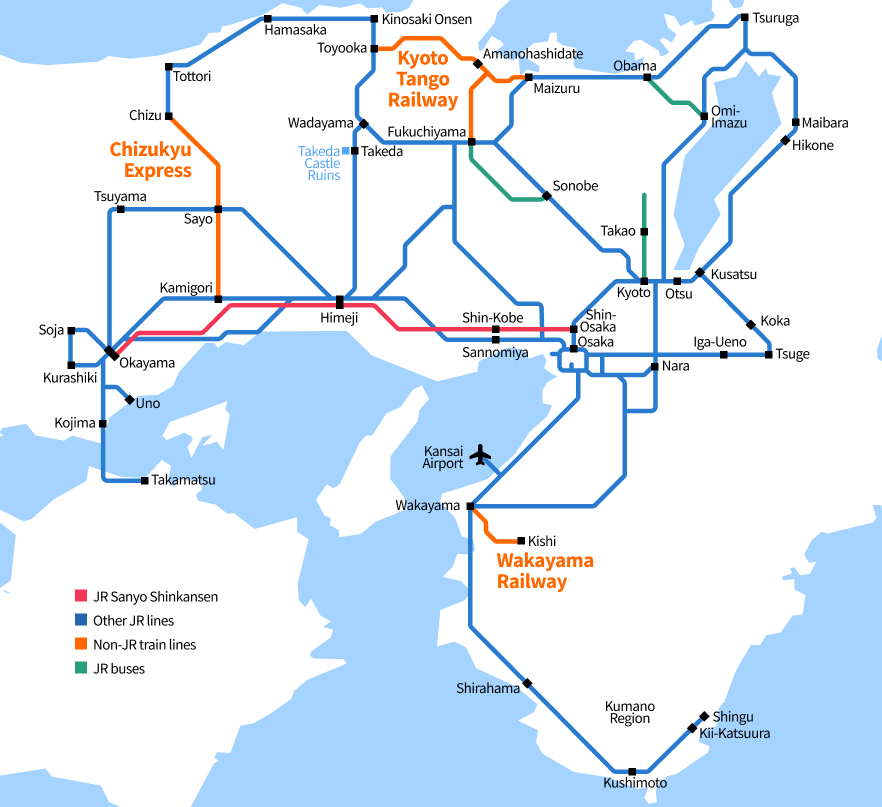 kansai wide area pass map