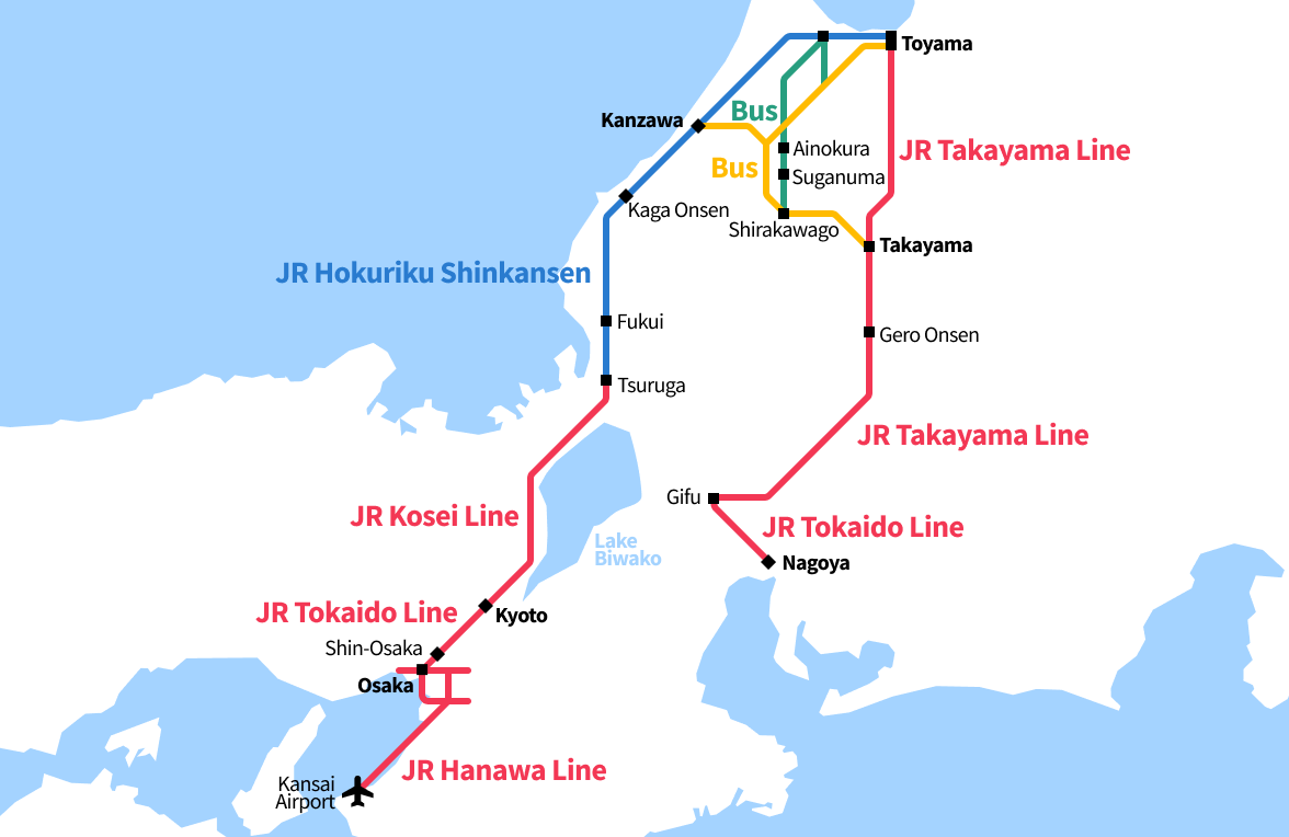 takayama hokuriku tourist pass mapa