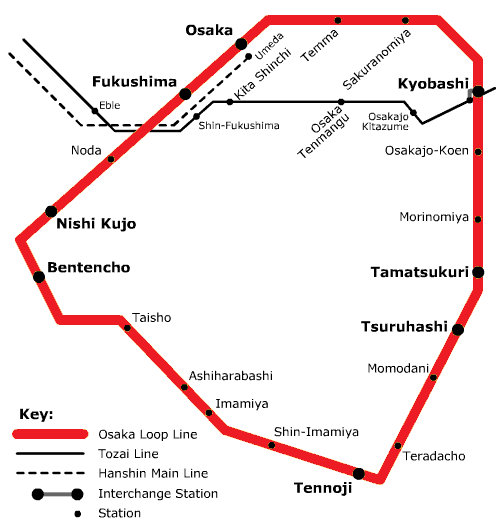 Osaka loop line map